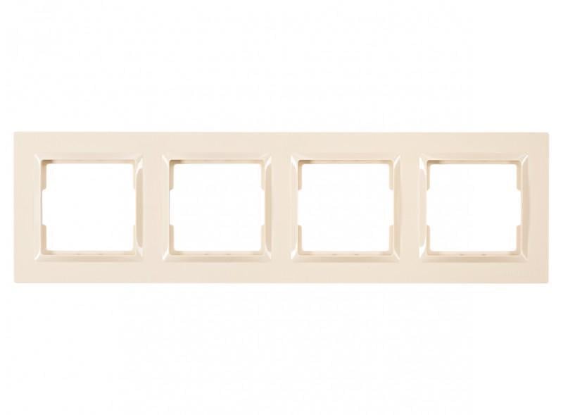 Рамка чотиримісна горизонтальна Luxel JAZZ 9324 Кремовий (00000038510)