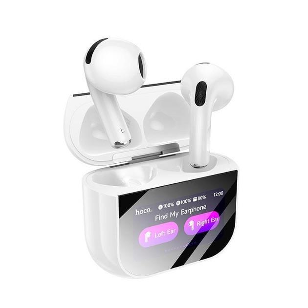 Наушники беспроводные Hoco EW82 Bluetooth 5,4 300 mAh с интеллектуальным дисплеем на кейсе iOS Android Белый (2655314135)