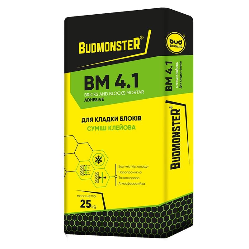 Смесь кладочная BudmonsteR BM 4,1 для блоков 25 кг87011)