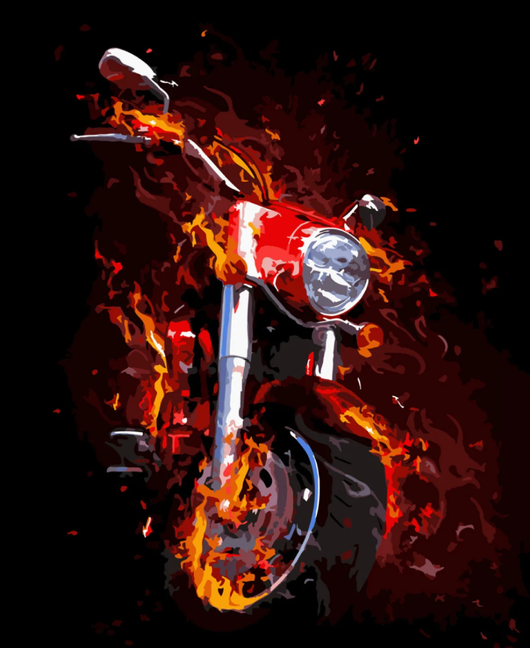 Картина по номерам Strateg Премиум Скорость в огне с лаком и уровнем 40x50 см (SY6708)