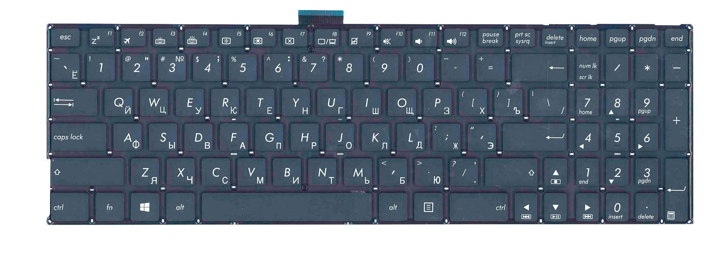 Клавиатура для ноутбука Asus Vivobook K501 с подсветкой Light Black