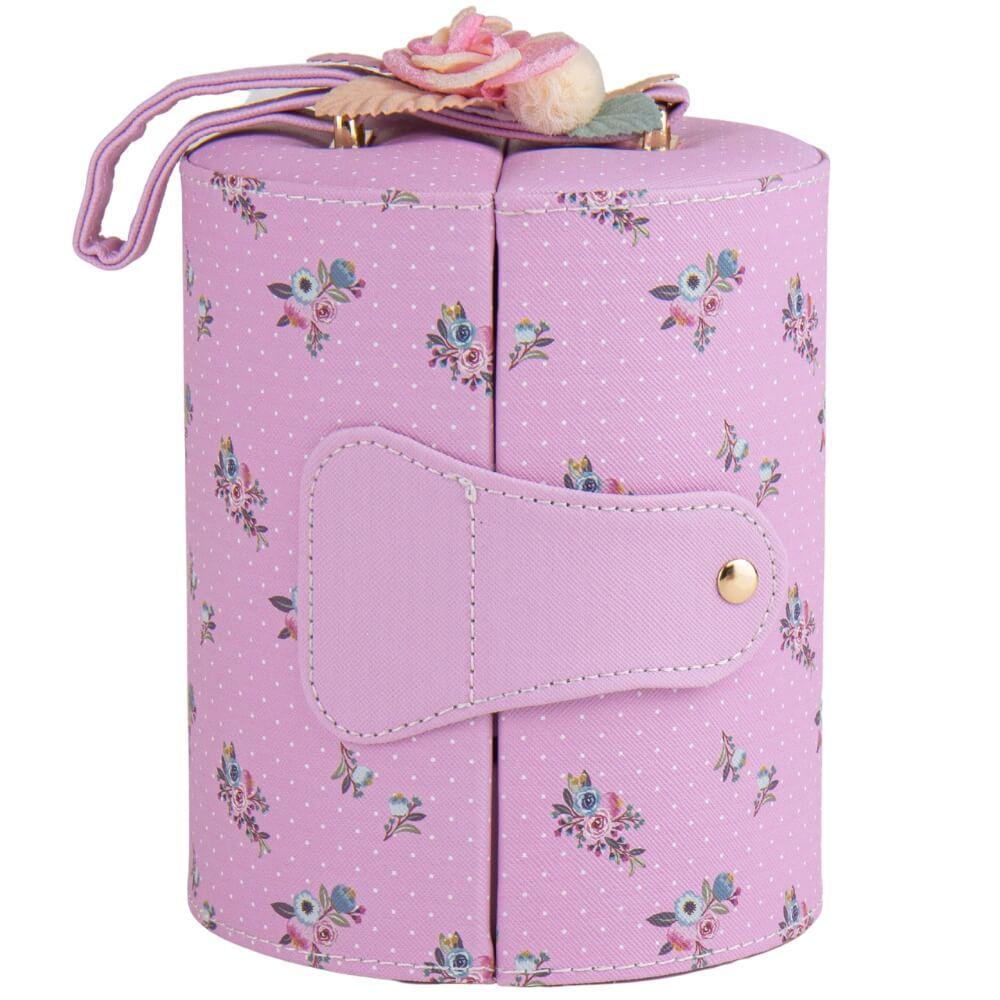 Ящик для украшений Elisey 18907-005 Цветочный едем экокожа 14.5х14.5х17 см Розовый (118-81-18907-005)