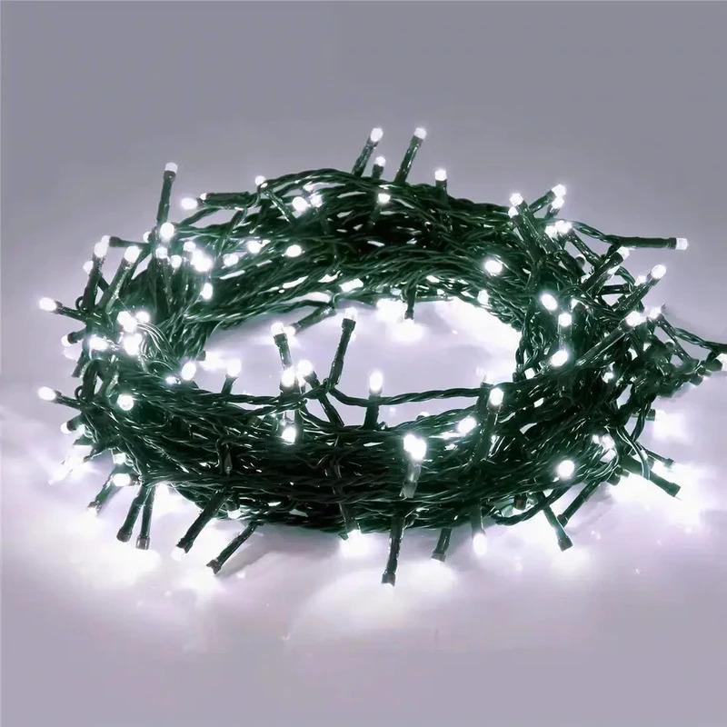 Гирлянда нить 100LED на зеленом проводе 10 м (23456169901_788)