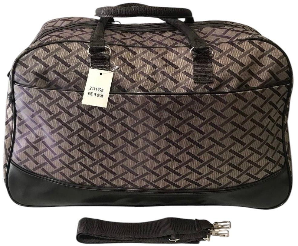 Сумка дорожная большая с длинным ремнем через плечо и боковыми карманами Коричневый (241199B) - фото 1