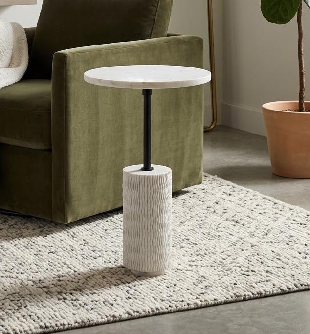 Журнальный столик Tilt 35 см White banswara marble (16067)