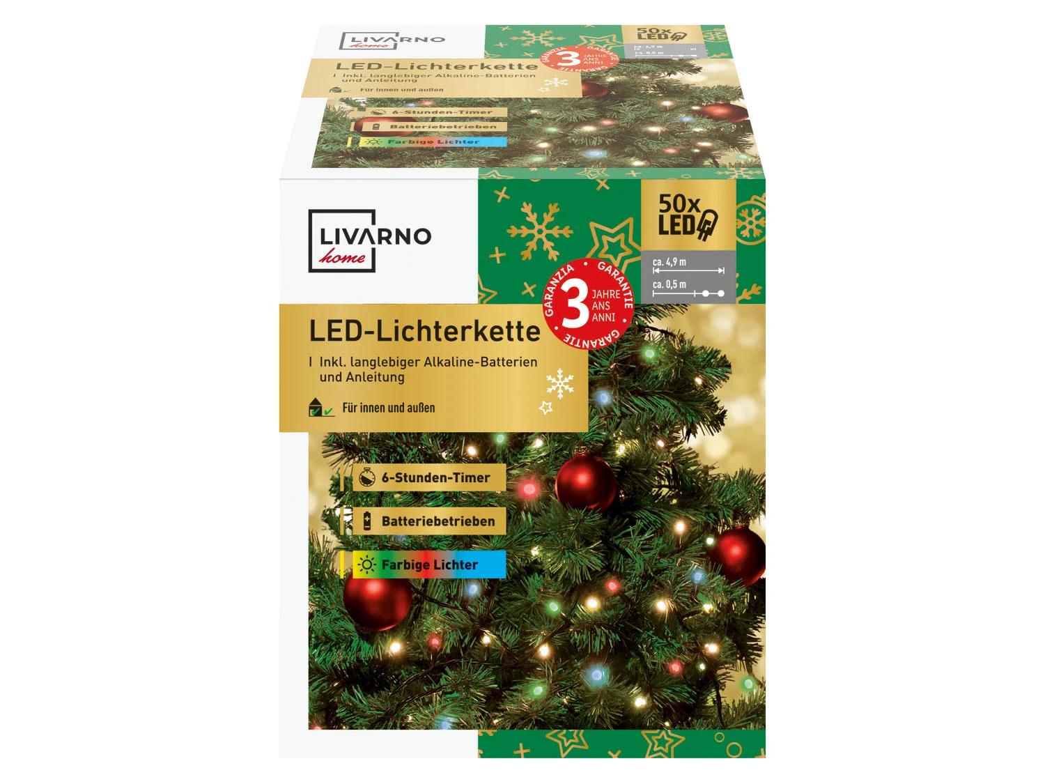 Гирлянда Livarno Home на батарейках + таймер 50 LED 5,4 м IP44 (P1-00211) - фото 5 Гирлянда Livarno Home на батарейках + таймер 50 LED 5,4 м IP44 (P1-00211) - фото 5