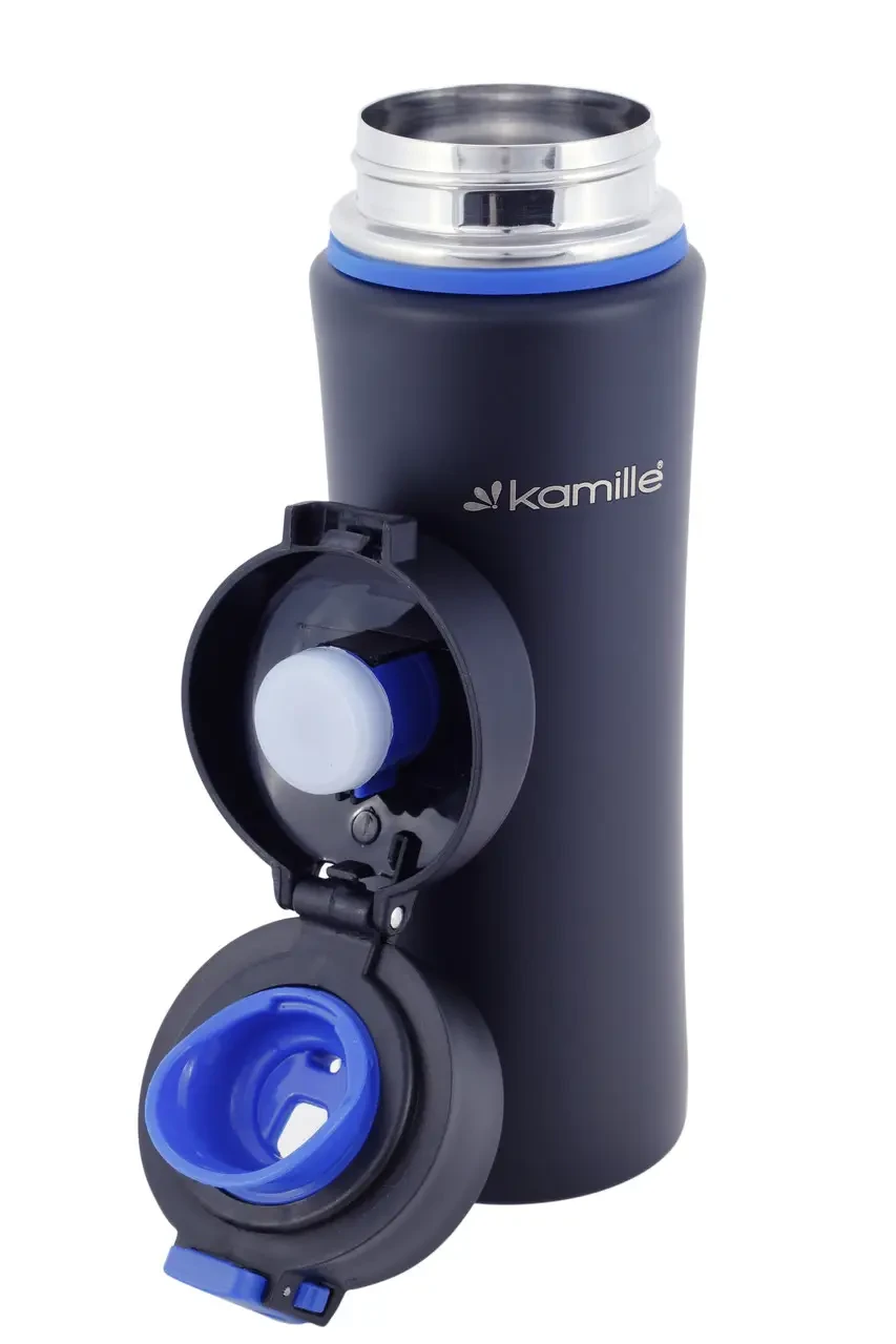 Спортивный термос-бутылка Kamille 500 мл из нержавеющей стали Синий (KM-2066) - фото 3 Спортивный термос-бутылка Kamille 500 мл из нержавеющей стали Синий (KM-2066) - фото 3