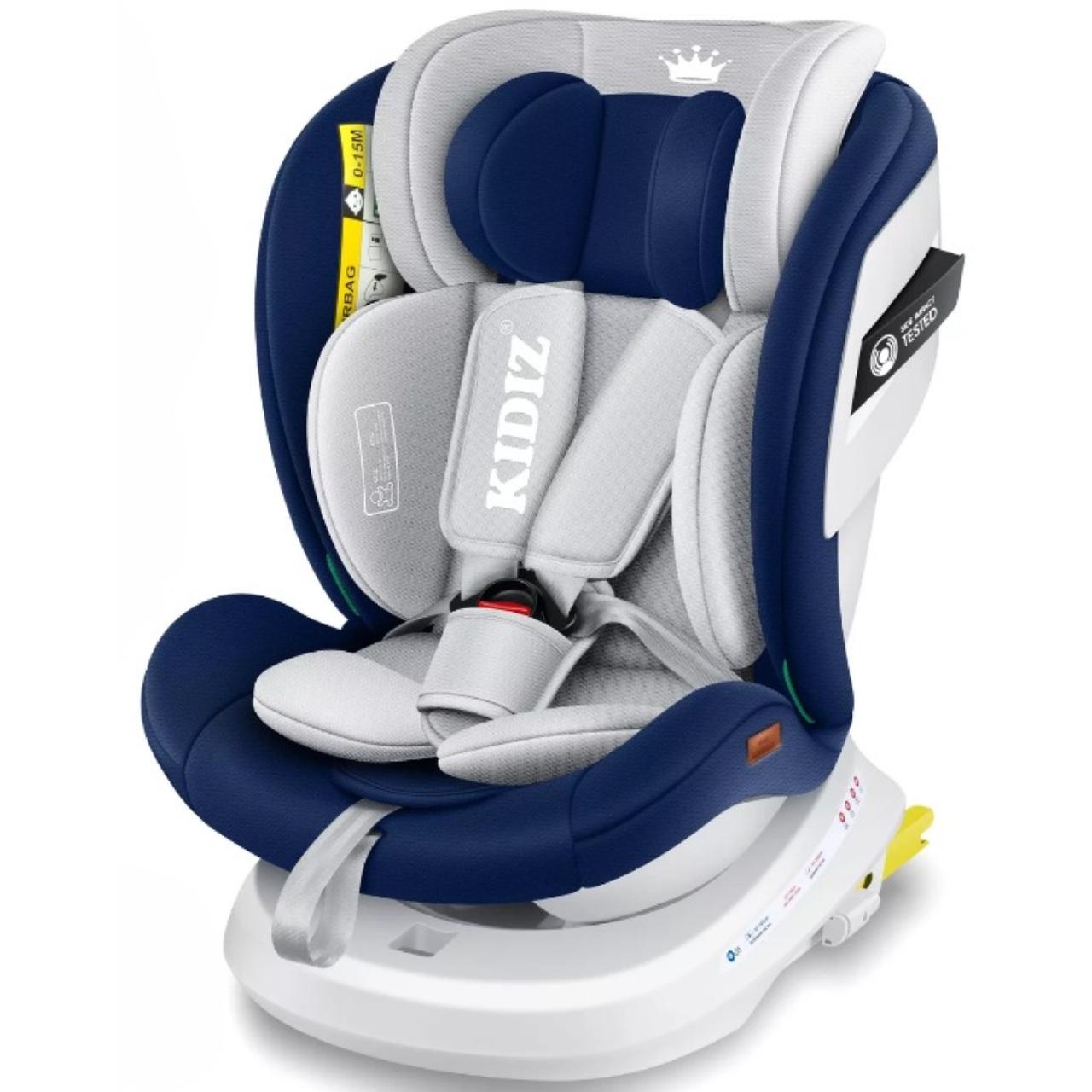 Автокресло детское KIDIZ 0-36 кг с ISOFIX 360° Синий