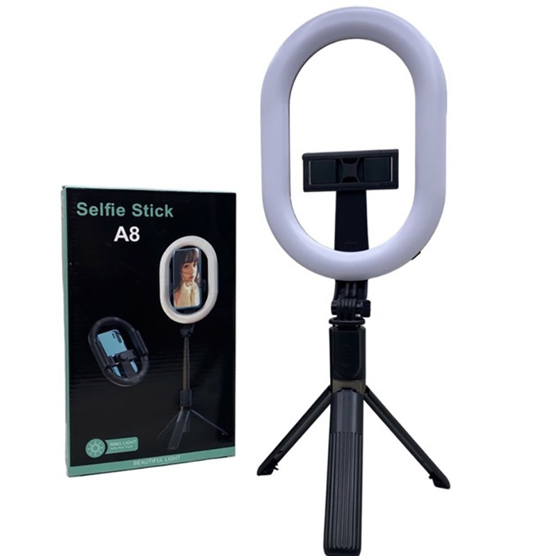 Селфи-палка телескопическая Selfie Stick A8 тренога/кольцевая LED-лампа/пульт (tf6730) - фото 4