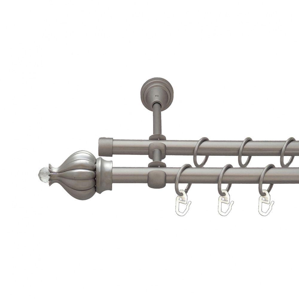 Карниз металевий Orvit Таджа-Кристал дворядний відкритий/гладка труба/кільце металеве Сатин 16/16 мм 200 см (6099007) - фото 1 Карниз металевий Orvit Таджа-Кристал дворядний відкритий/гладка труба/кільце металеве Сатин 16/16 мм 200 см (6099007) - фото 1