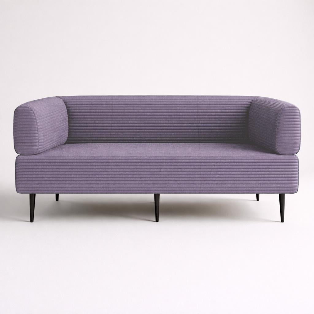 Диван офисный Tobi Sho Бенно-1 с подлокотниками 1800х720х750 мм велюр/вельвет Lotus 65/Lilac (fhf45d13)