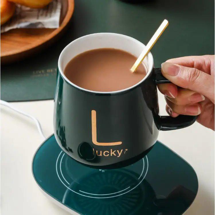 Чашка з кришкою з підігрівом на підставці до 55 °C Coffee Cup And Saucer 350 мл Зелений - фото 5 Чашка з кришкою з підігрівом на підставці до 55 °C Coffee Cup And Saucer 350 мл Зелений - фото 5