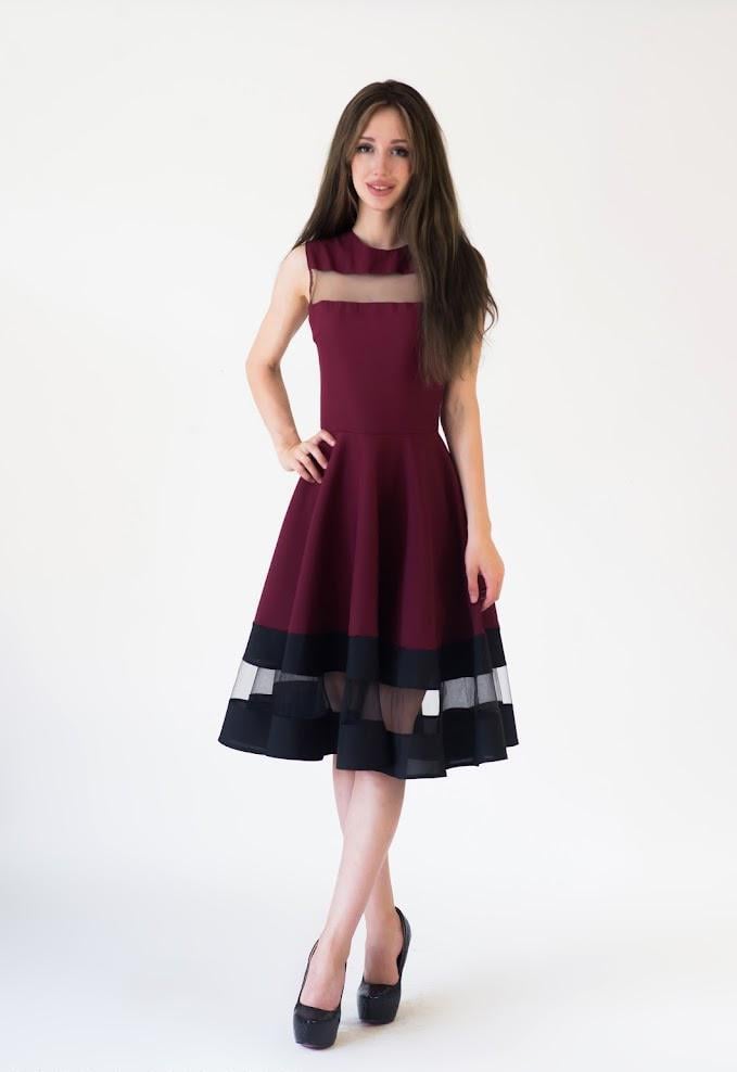 Платье Podium Stefani 21331-BORDO M Бордовый