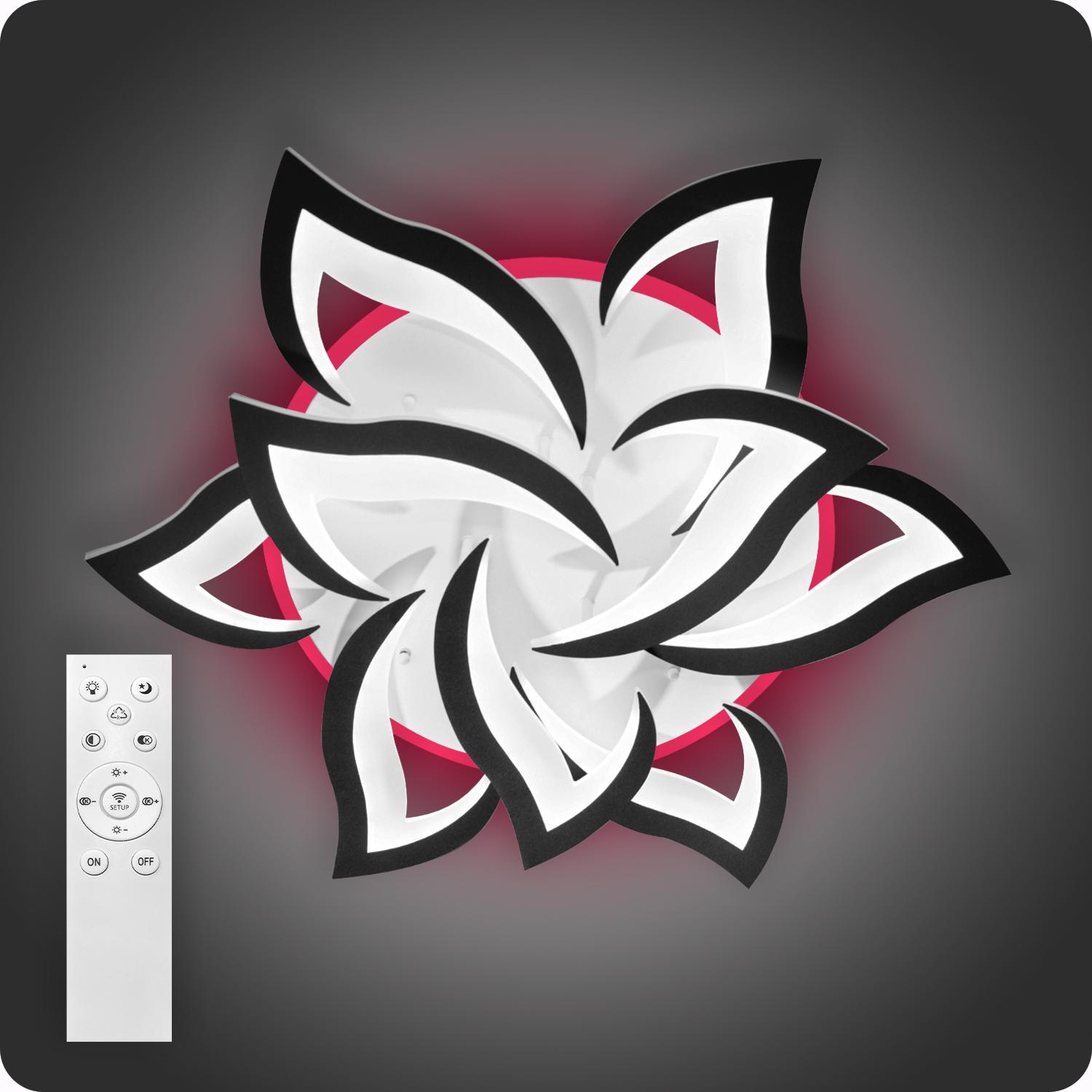 Люстра світлодіодна 517 Light 3color з пультом 144 Вт Чорний (02076)