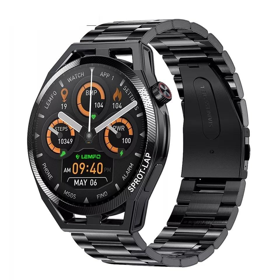 Смарт-годинник LEMFO LF31 тонометр/пульсоксиметр/розмова 2 ремінці Black