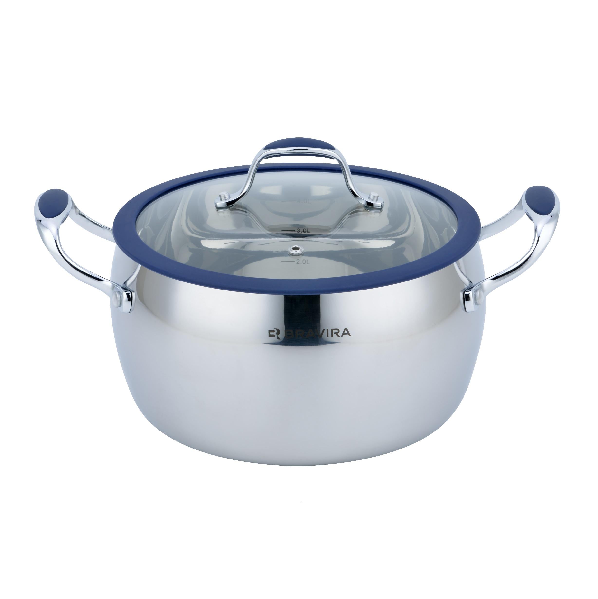 Кастрюля с крышкой BRAVIRA Indigo Tri-Ply нержавеющая сталь 2,2 л (BR8550-18)