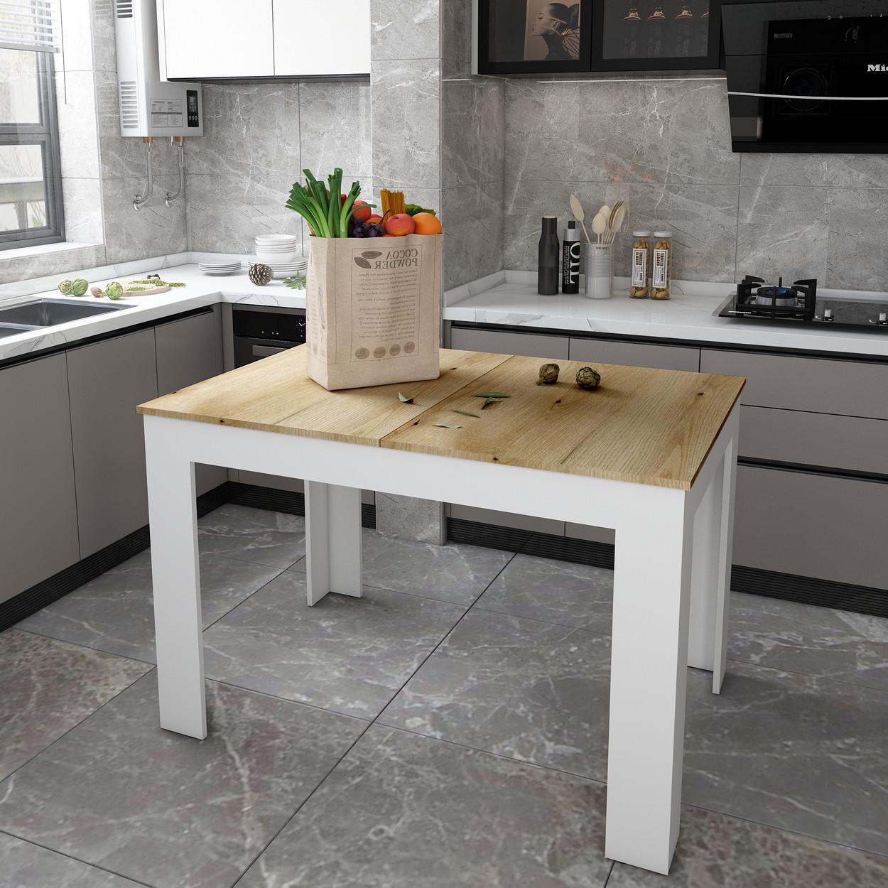 Стол в кухню Doros Флинт 120х80х78 см Белый/Дуб артизан (DRS-011442)