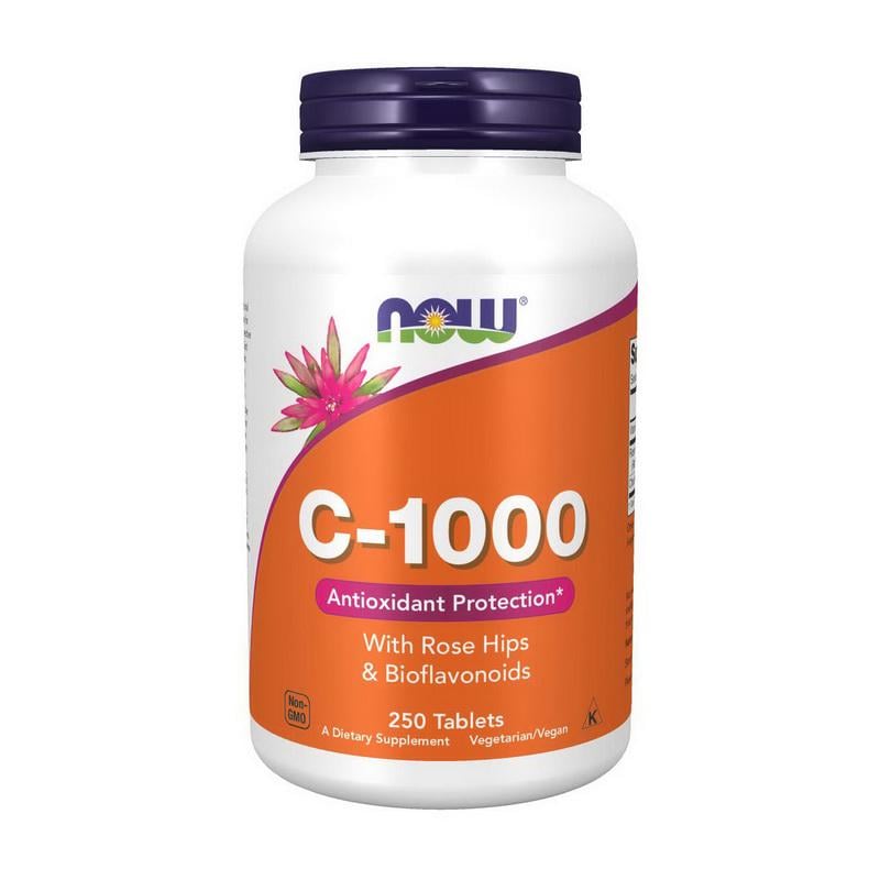 Витамин C с шиповником и биофлавоноидами NOW C-1000 with Rose Hips & Bioflavonoids 250 табл.