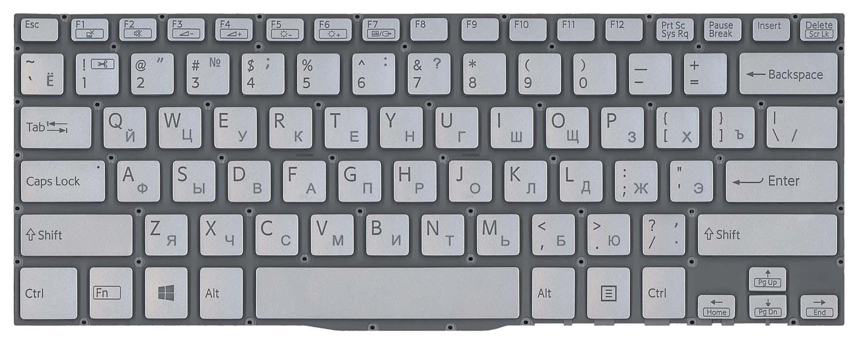 Клавіатура для ноутбука Sony Vaio SVF14 Silver Клавіатура для ноутбука Sony Vaio SVF14 Silver