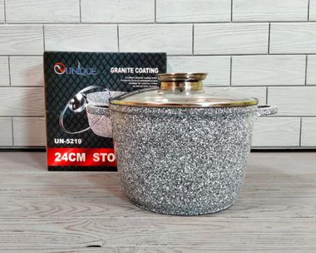 Кастрюля котел Unique UN-5219 с гранитным антипригарным покрытием и крышкой 6,2 л/24х16 см (2766639898)