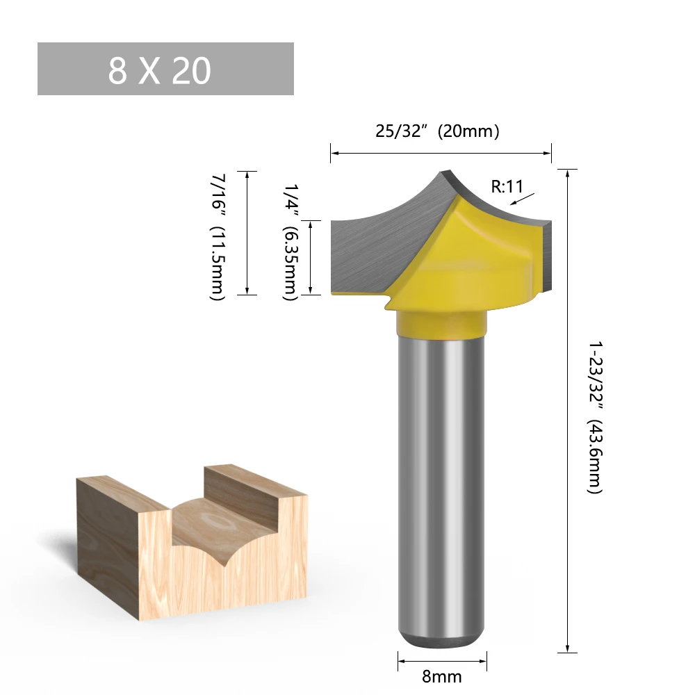 Набор фрез по дереву пазовых хвостовик 8 мм 4 шт. (F551) - фото 4 Набор фрез по дереву пазовых хвостовик 8 мм 4 шт. (F551) - фото 4