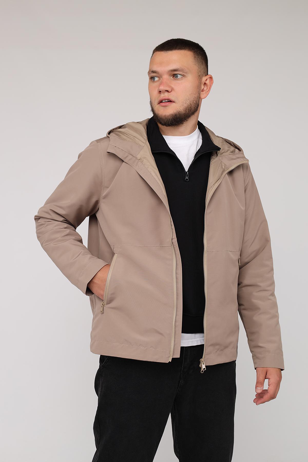 Куртка-вітрівка чоловіча демісезонна ЦБ-00283320 р. 54 Бежевий (29080011)