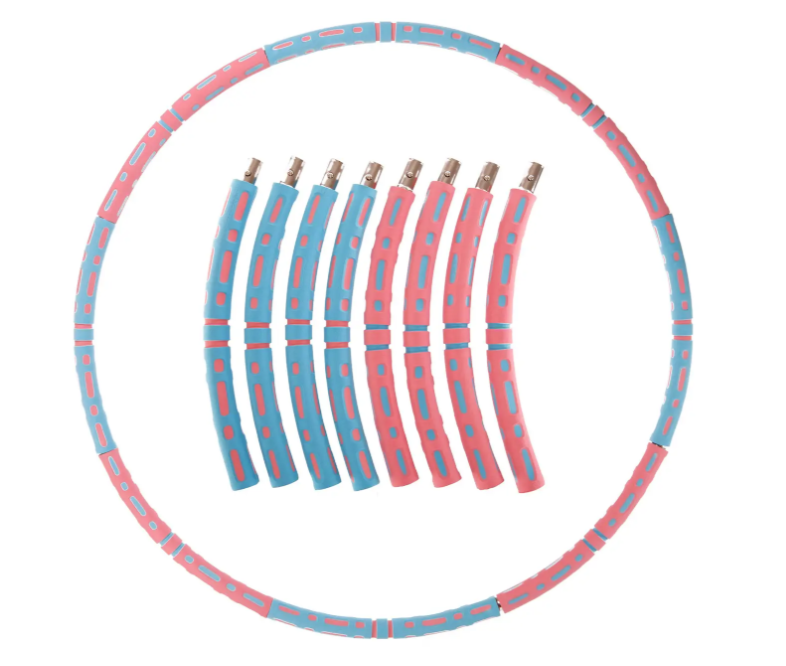 Обруч для гімнастики метал/неопрен 8 секцій D 99 см Рожевий/Бірюзовий (2521084920) - фото 4