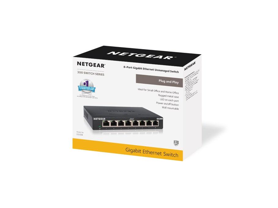 Коммутатор NETGEAR GS308 8х10/100/1000 Gigabit Ethernet (GS308-300PES) - фото 10