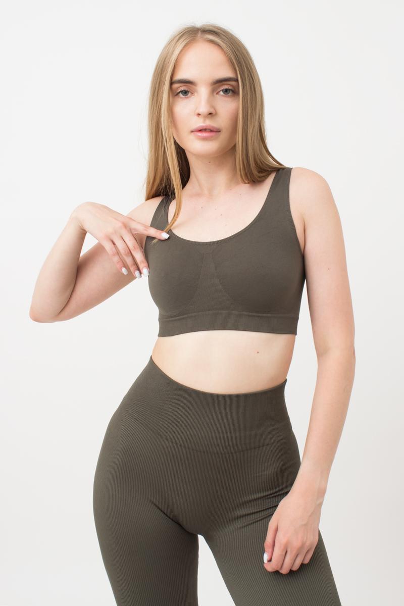 Топ безшовний Giulia TANK TOP на широких бретелях S/M Khaki (4823102996363)