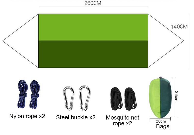 Гамак туристичний із москітною сіткою Зелений (260389) - фото 8