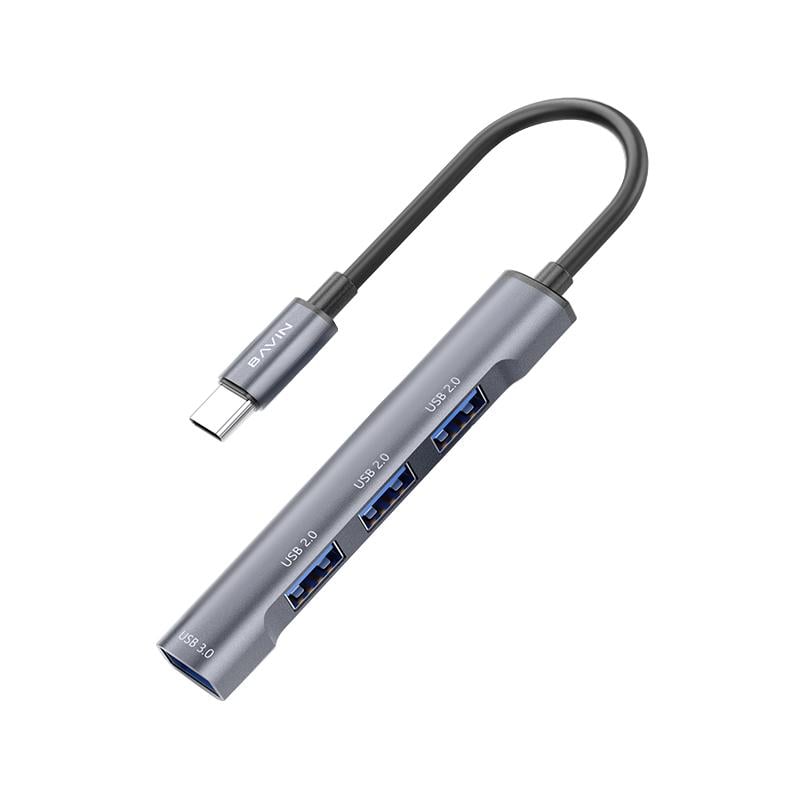USB-хаб BAVIN HUB-19 USB-C/1xUSB 3.0/3xUSB 2.0 Gray (HUB-19 GY)