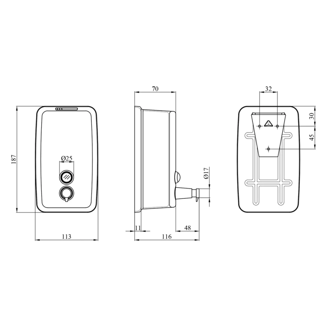 Диспенсер для жидкого мыла Kroner KRM Rizze ACC405-8 металл Хром (SVR-CV022962) - фото 4 Диспенсер для жидкого мыла Kroner KRM Rizze ACC405-8 металл Хром (SVR-CV022962) - фото 4