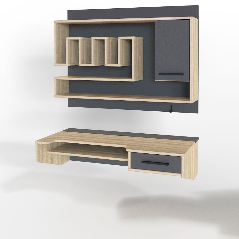 Комп'ютерний стіл Тиса Меблі Тиса Стиль-11 Сонома/Графітовий (636a29da180ead11d7529d54)