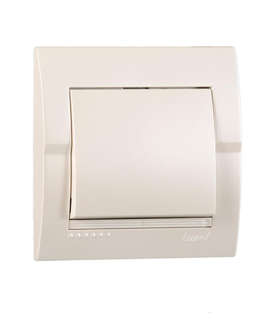 Вимикач одноклавішний Lezard Deriy Перлинно-білий (27548781)