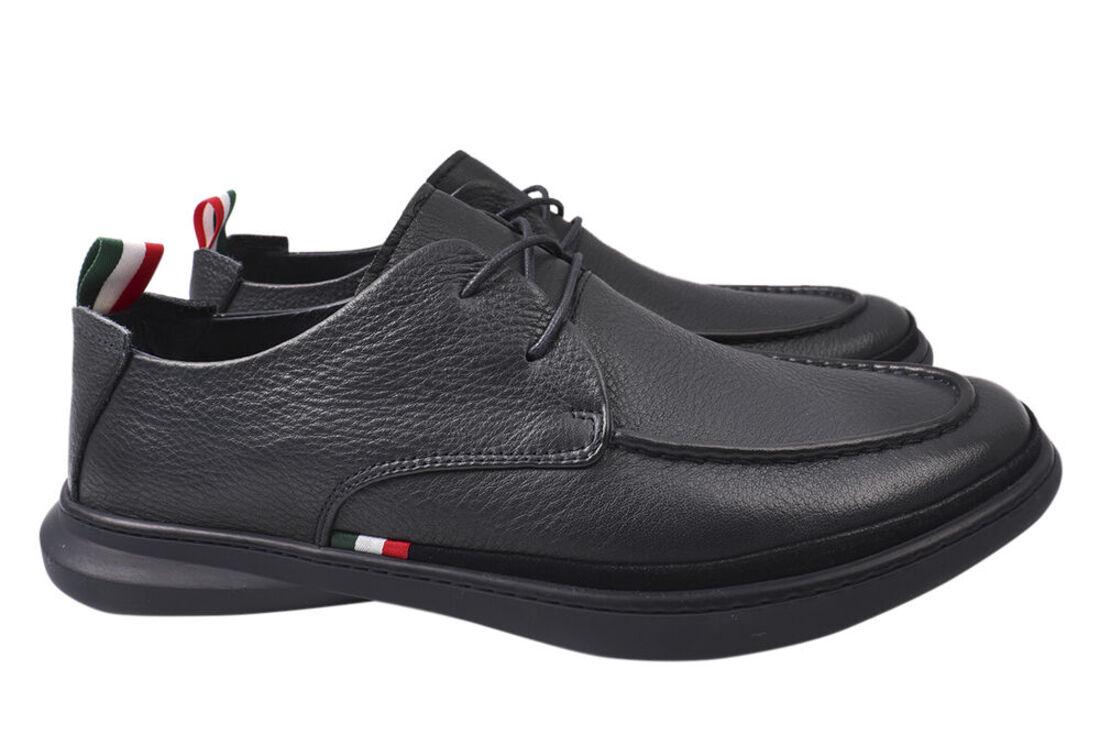 Туфлі чоловічі Cosottinni зі шкіри на низькому ходу на шнурівці р. 42 Синій (324-21DTC)