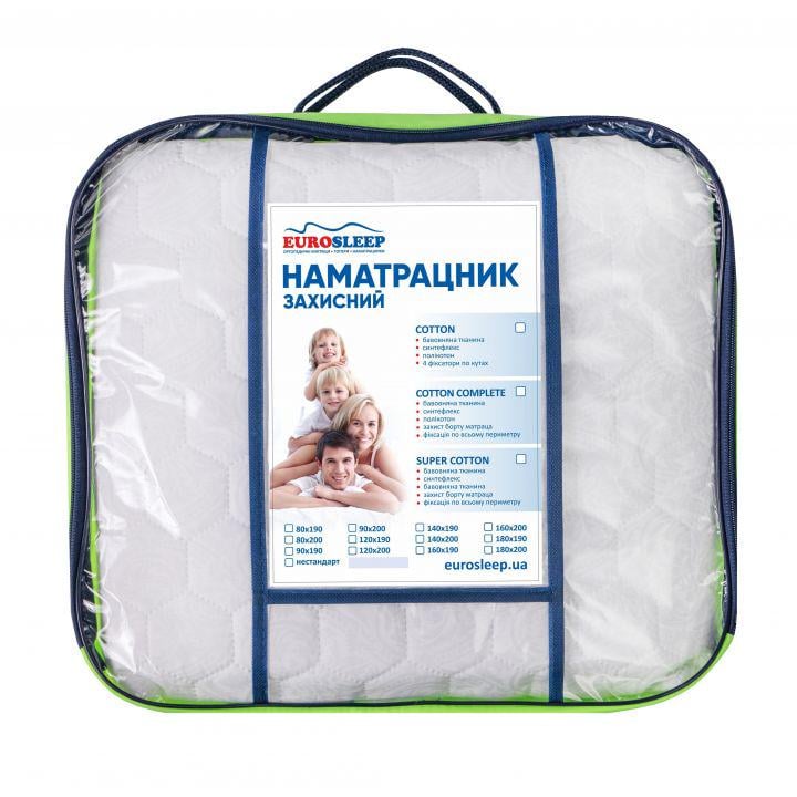 Наматрацник з фіксацією по периметру Eurosleep Cotton Complete 150х190 см