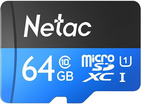 Карта пам'яті Netac microSD 64 GB C10 UHS-I R80 MB/s + SD (ERC-NT02P500STN-064G-R)