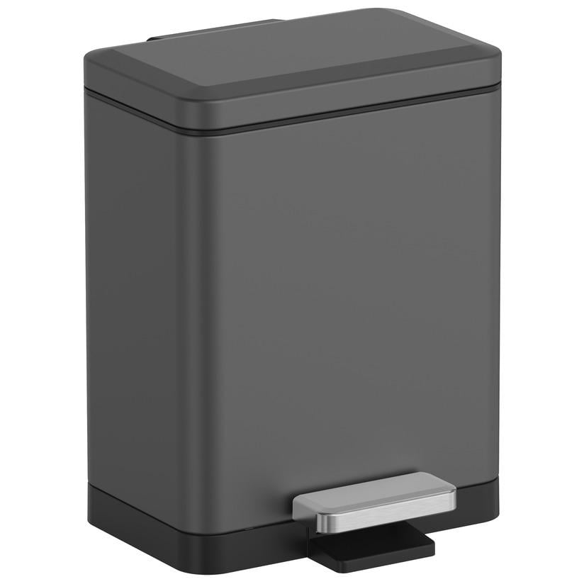 Мусорное ведро KOER TC-010315-07 KR5604 с крышкой и педалью 15 л Графит (270647)