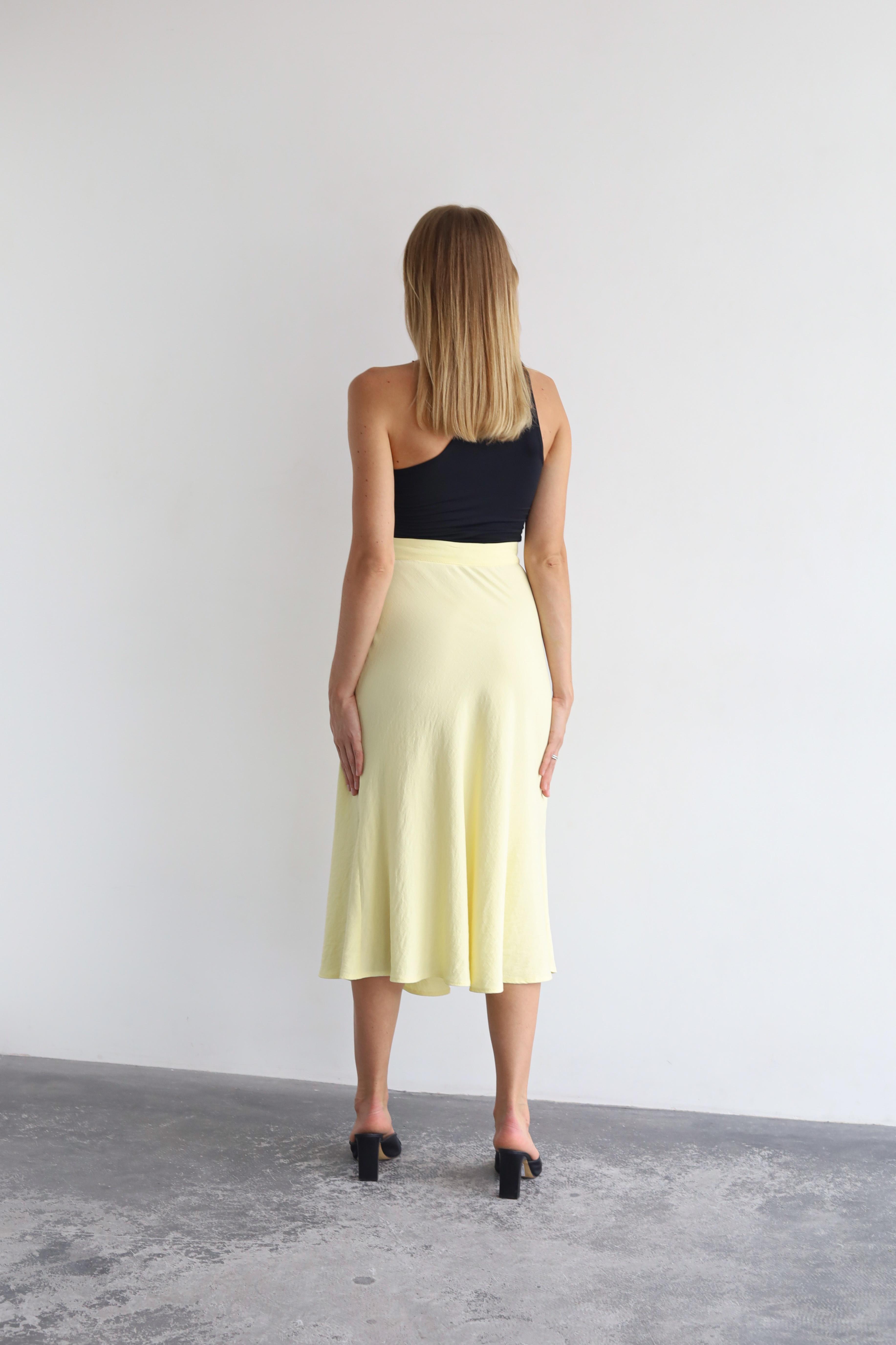 Спідниця-трапеція міді Дика Спідниця XS Жовтий (3025) - фото 5 Спідниця-трапеція міді Дика Спідниця XS Жовтий (3025) - фото 5
