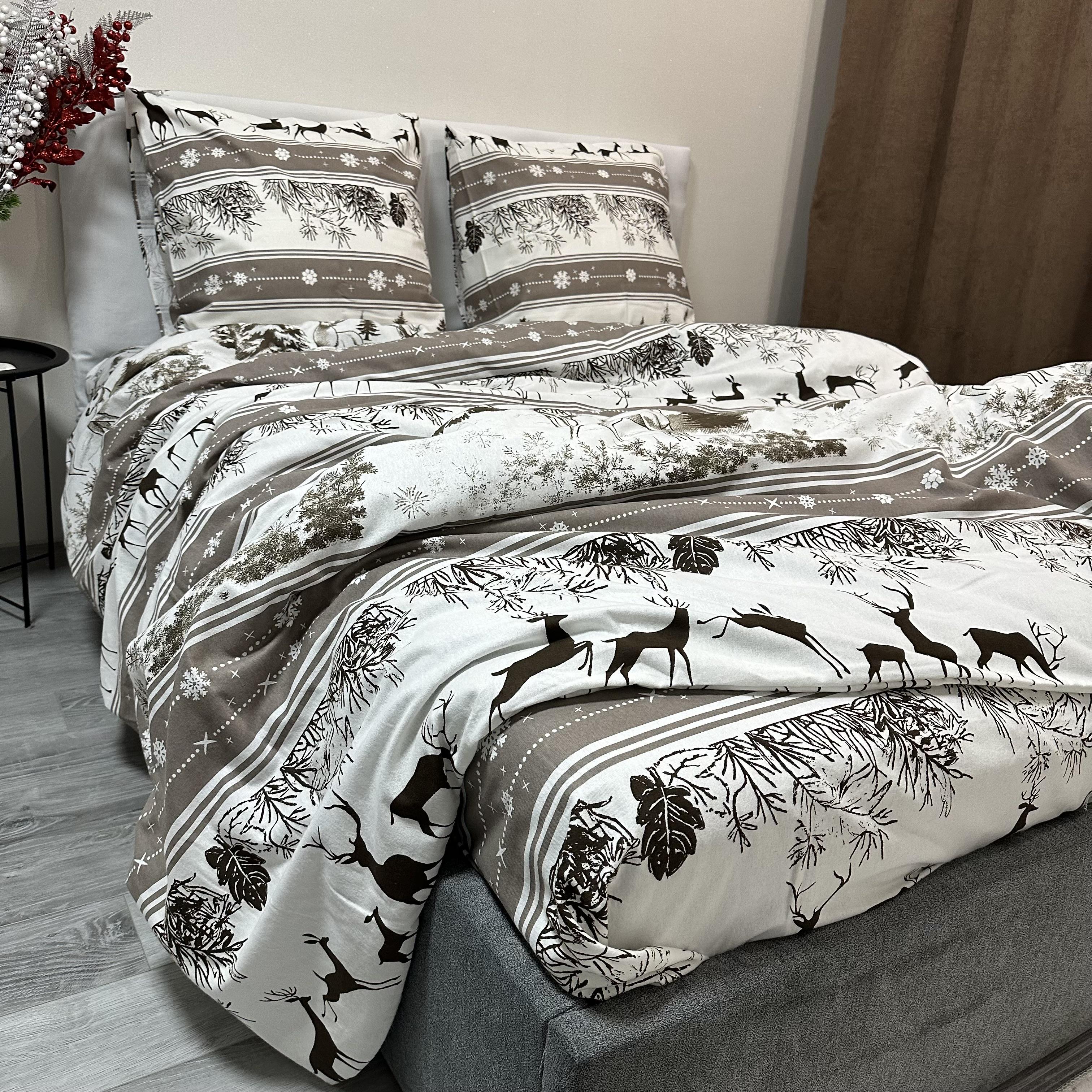 Комплект постільної білизни байкова Зимовий євро Сірий (байка 1-3) - фото 8 Комплект постільної білизни байкова Зимовий євро Сірий (байка 1-3) - фото 8