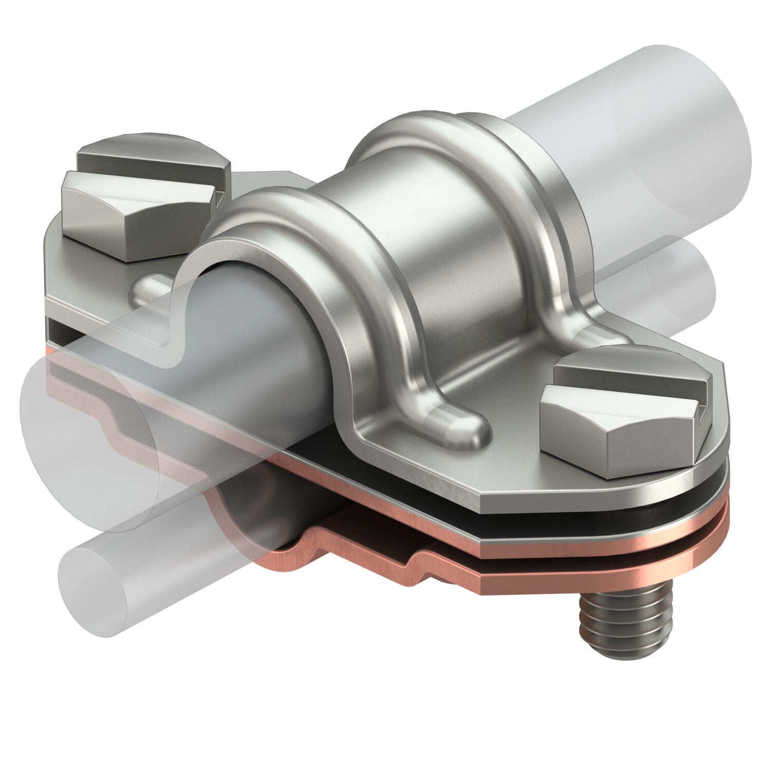 Елемент відділення OBO bettermann прут ø 8-10 мм/ø 16 мм для плоского провідника 30 мм із роздільною пластиною нержавіюча сталь/мідь (5336074)