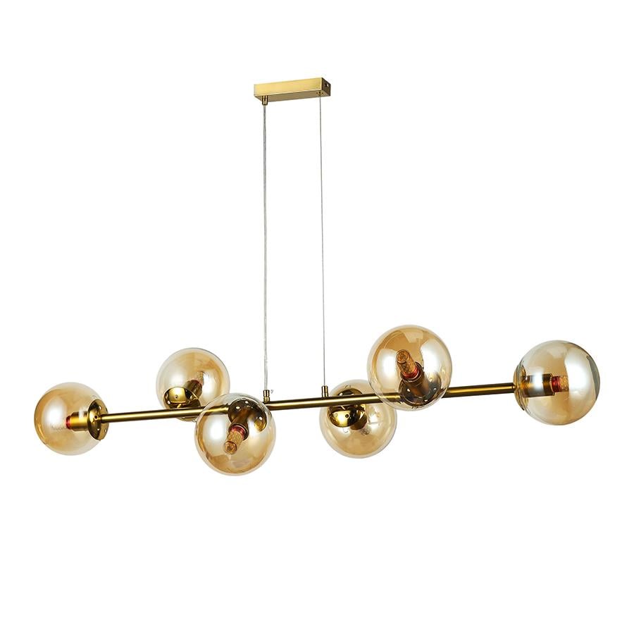 Люстра молекула подвесная Levistella 7841021-6 GAB/BR плафоны янтарные Бронза