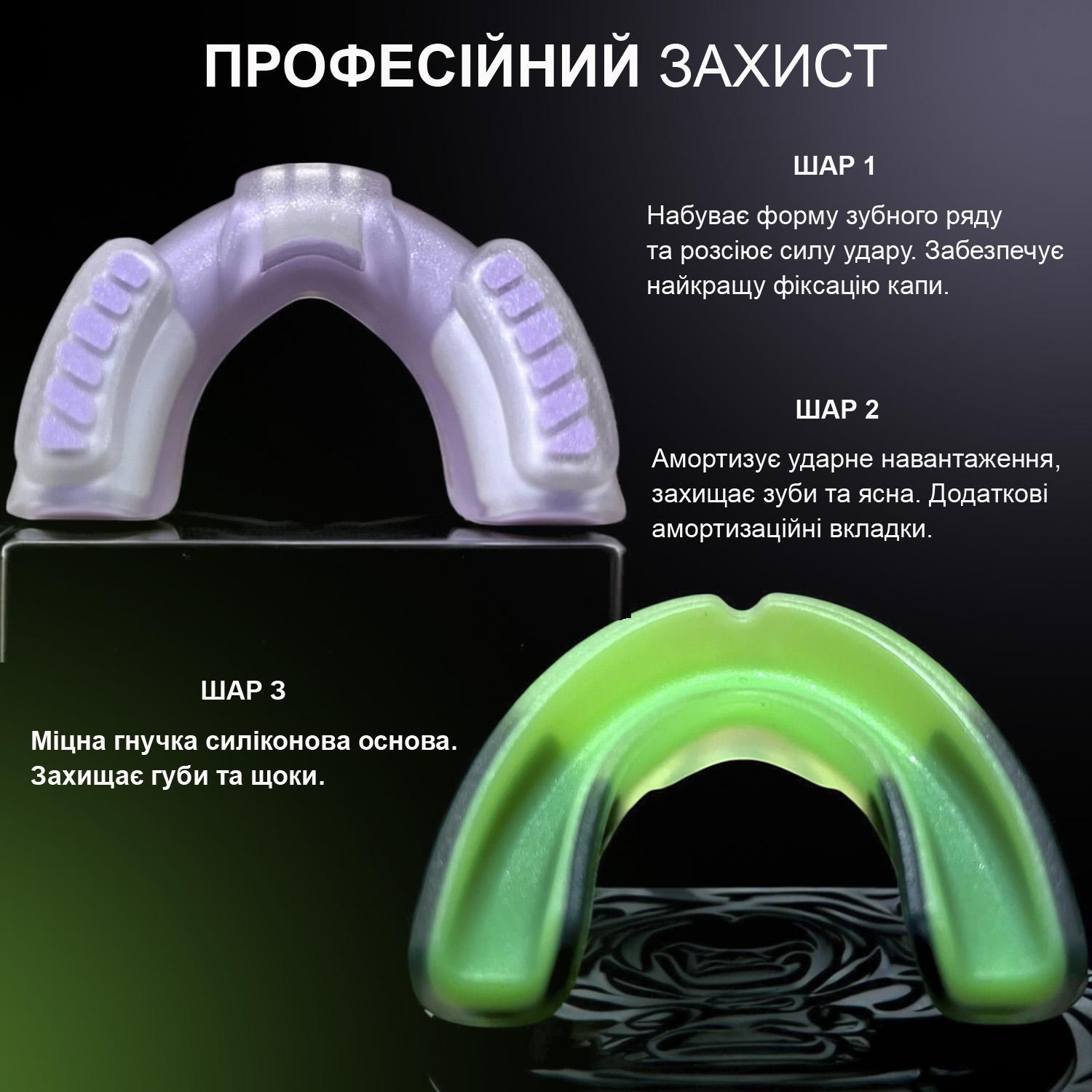 Капа боксерська GDragon тришарова Чорний (1_1_L_1) - фото 4 Капа боксерська GDragon тришарова Чорний (1_1_L_1) - фото 4