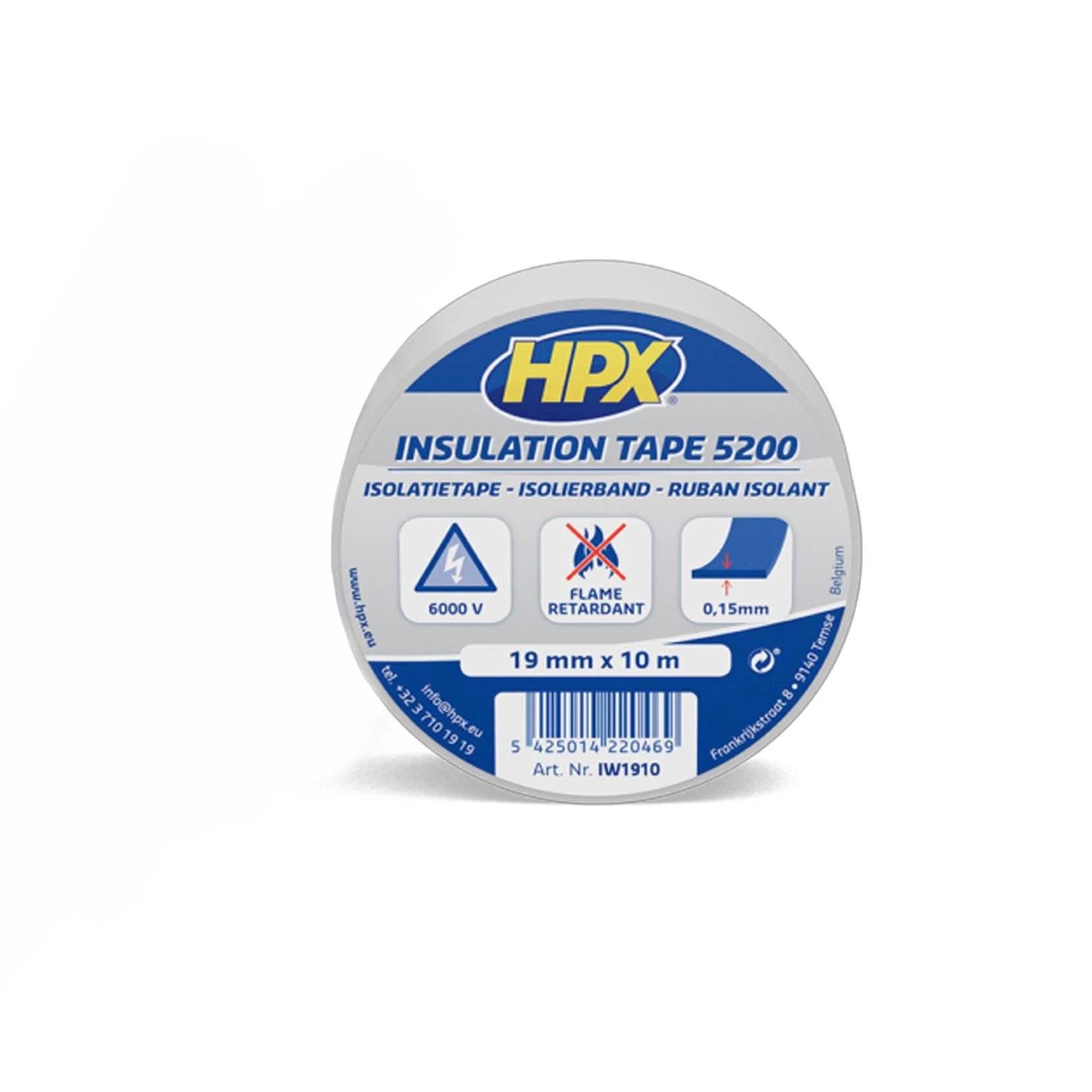 Стрічка ізоляційна HPX IW1910 19x0,2 мм 10 м ПВХ/гума Білий (INRUC0080020191050)