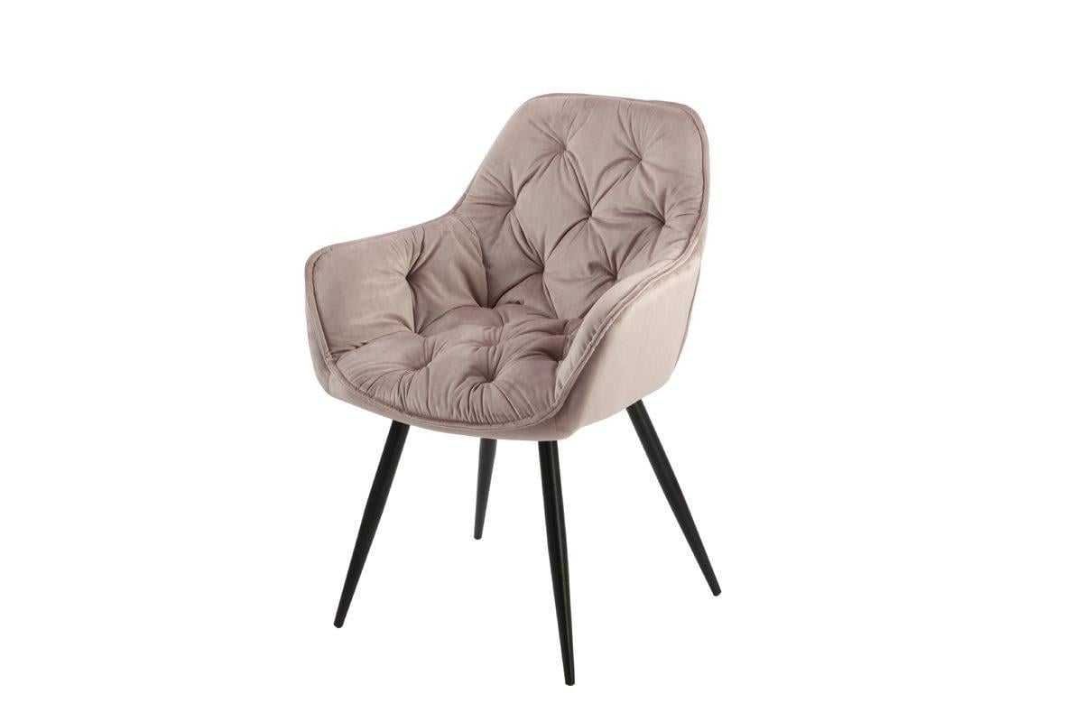 Стул кухонный Intarsio Magic 870х430х450 мм (мягкий для кухни/гостиной/офиса) Металл/Ткань Велюр цвет Черный/Светло-розовый (MAGICP91)