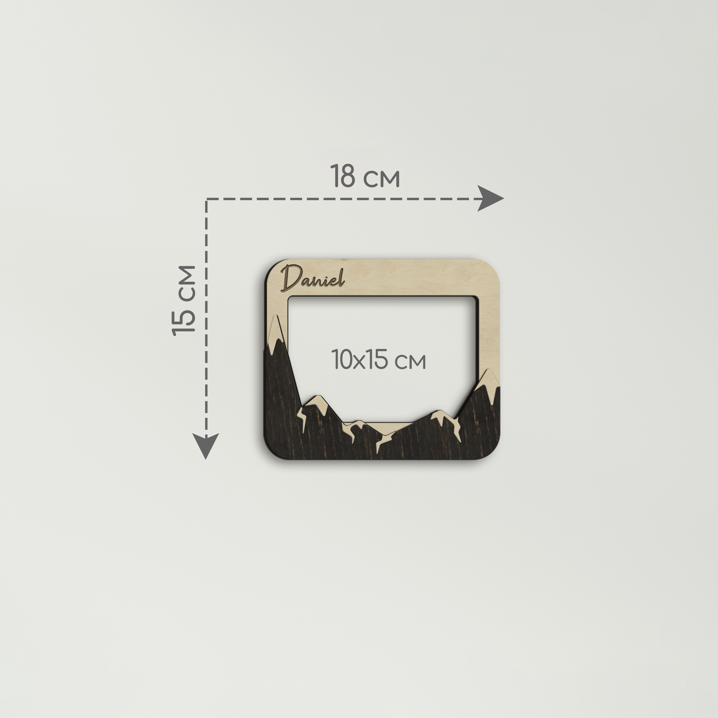 Фоторамка The Frame Depot Гірські вершини під персоналізацію дерево Бежевий (mountain_4x6_horizontal-3) - фото 2