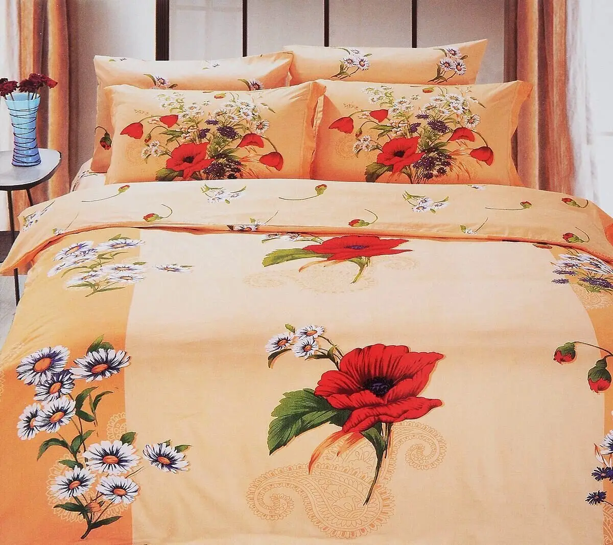 Комплект постельного белья Le Vele Daisy сатин 220x200 см Персиковый