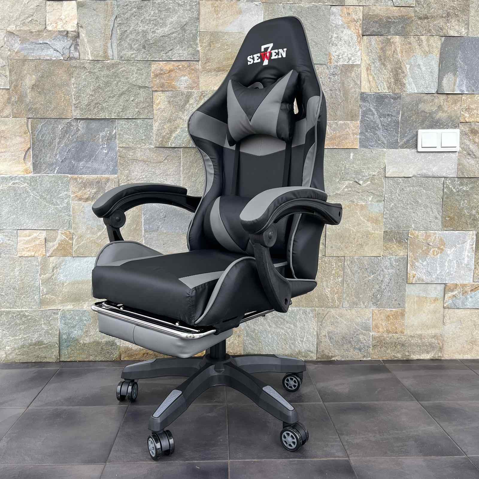 Кресло компьютерное геймерское SEWEN 730 Черный/Серый (9869702) - фото 7 Кресло компьютерное геймерское SEWEN 730 Черный/Серый (9869702) - фото 7