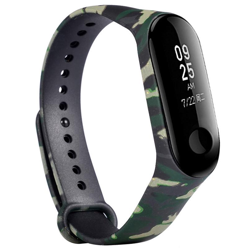 Ремешок силиконовый с рисунком для Xiaomi Mi Band 3/4 Green (00000026065_4)