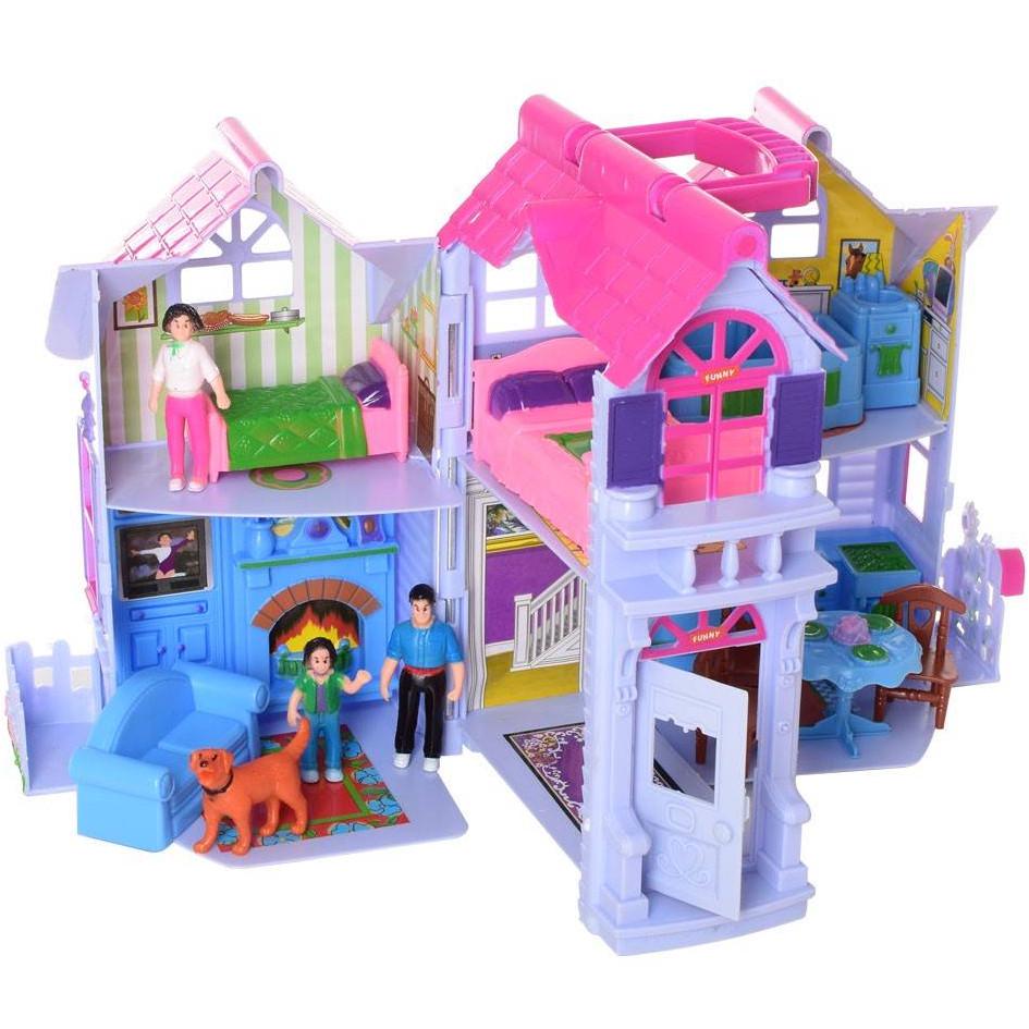 Дом для кукол двухэтажный раскладной с мебелью и фигурками (30465185) - фото 4 Дом для кукол двухэтажный раскладной с мебелью и фигурками (30465185) - фото 4
